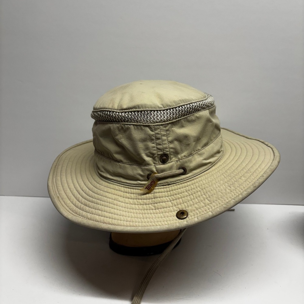 Tilley Endurables Airflo Hat Khaki Tan Mesh Sun Hiking Bucket Hat Made in Canada